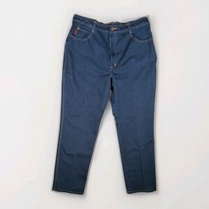Y2k 80s Braxton Stretch Denim Jeans Womens Plus Size 36/22 Dark Wash Embroidered